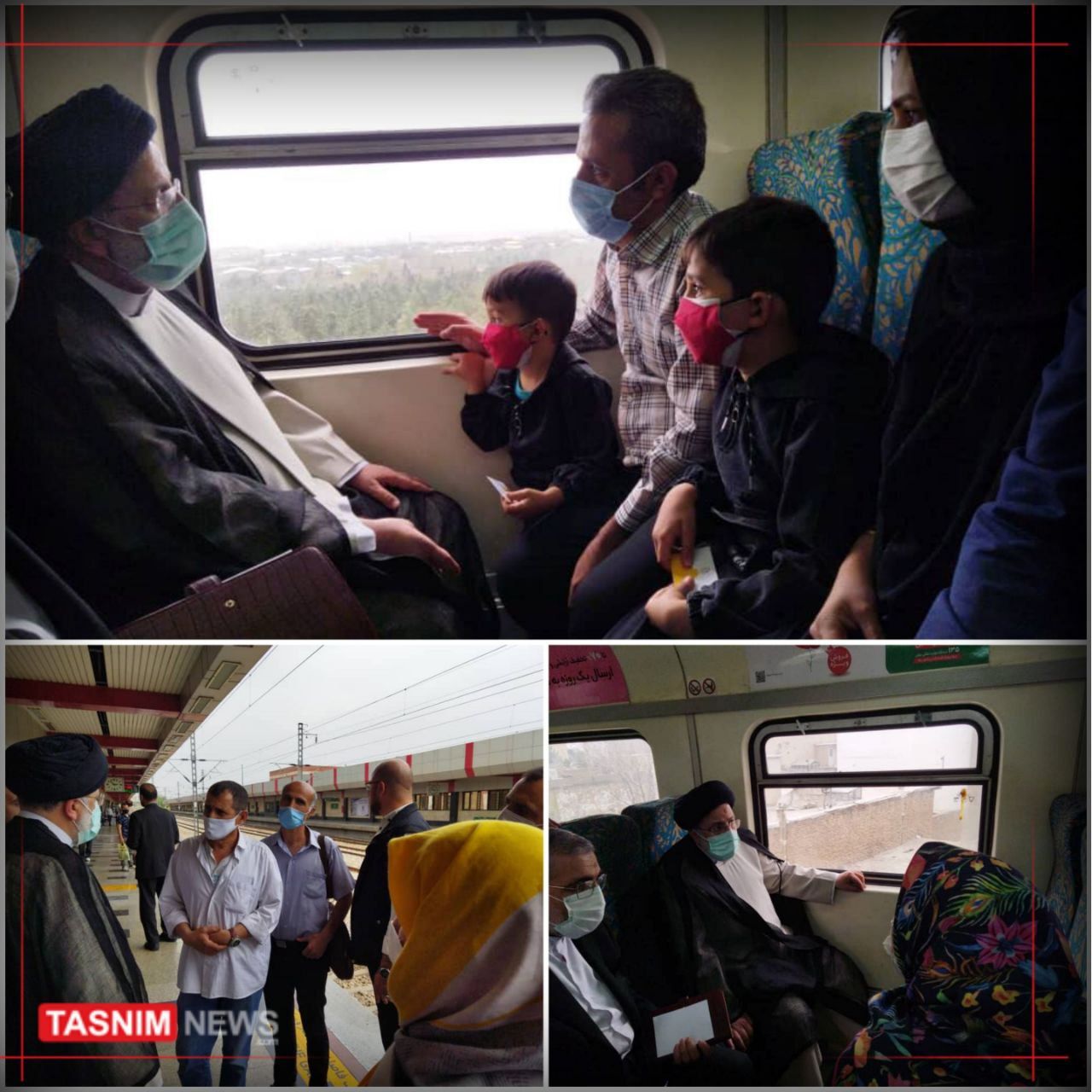 حضور رییسی در مترو و نشستن پای درد و دل مردم +عکس