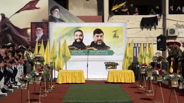 تشییع پیکر محافظ سید حسن نصرالله +فیلم