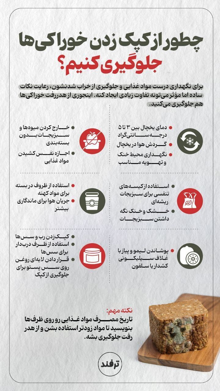 چطور از کپک زدن خوراکی‌ها جلوگیری کنیم؟