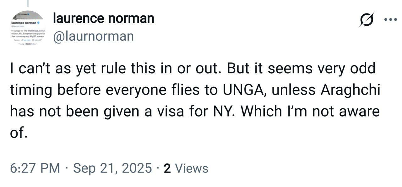 خبرنگار وال استریت ژورنال: هنوز نمیتوانم سفر عراقچی  را تایید یا رد کنم