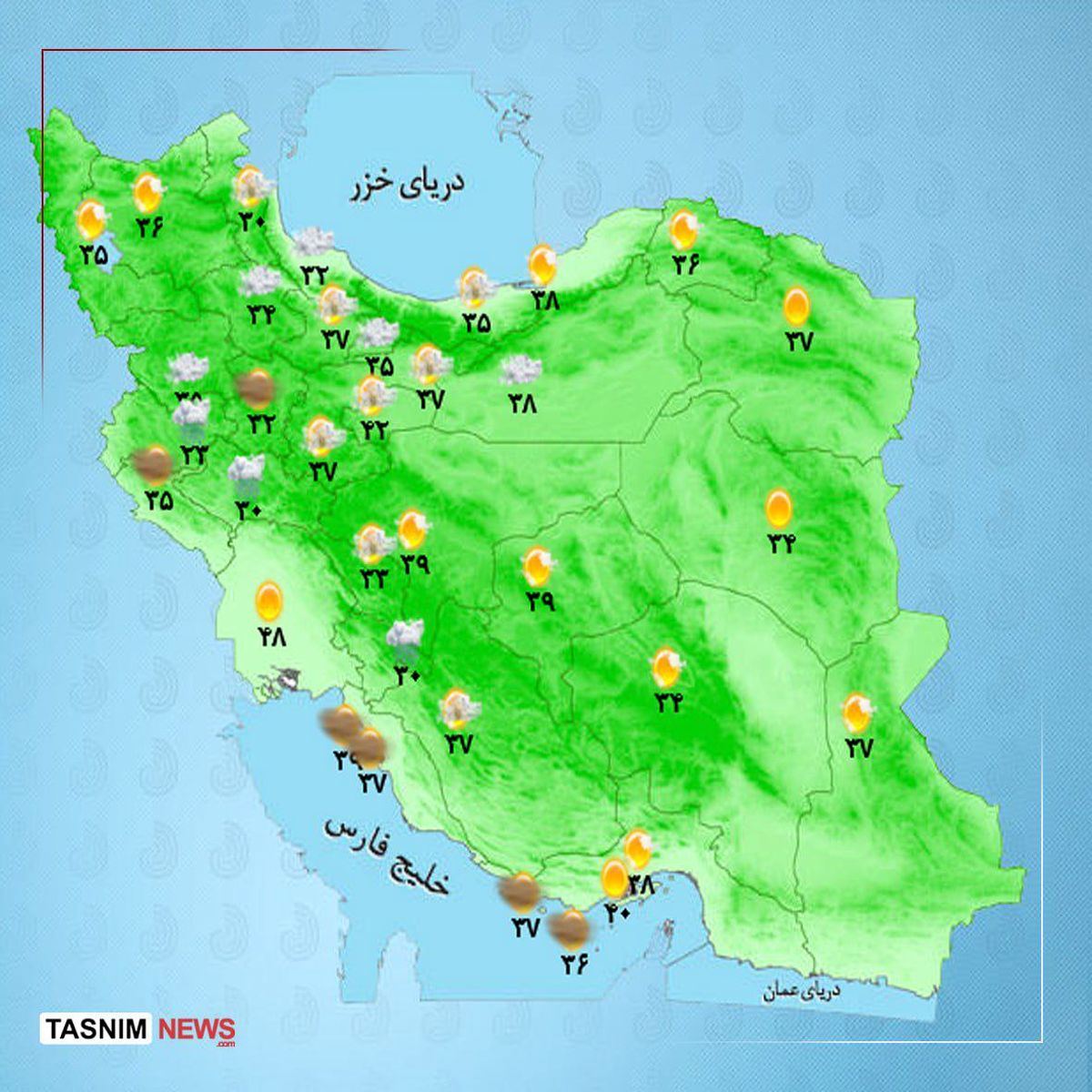 جو پایدار و افزایش دما در اکثر مناطق کشور