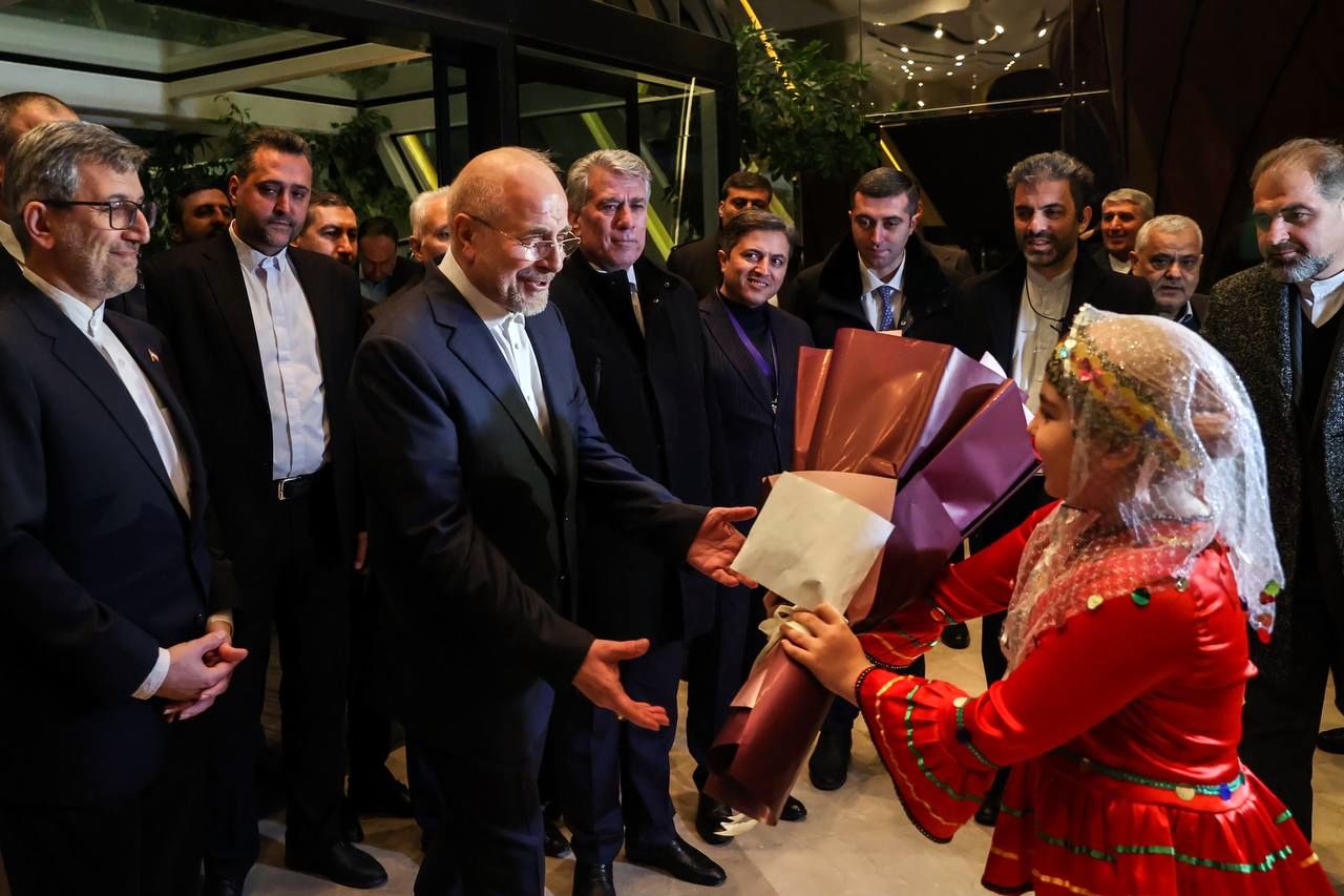 تصاویر: استقبال از قالیباف در بدو ورود به فرودگاه باکو - آذربایجان