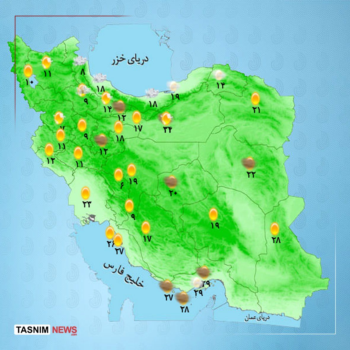 هوای استان ها امروز 17 اردیبهشت | وزش باد شدید در اغلب استان‌ها/ احتمال بروز گردوخاک در تهران