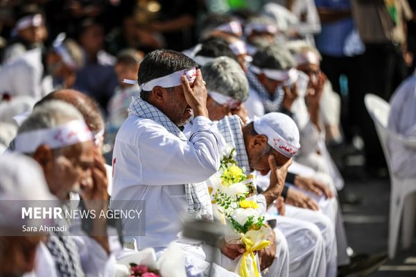 تصاویر: آیین استقبال از کاروان پیاده انصارالحسین(ع) در مشهد