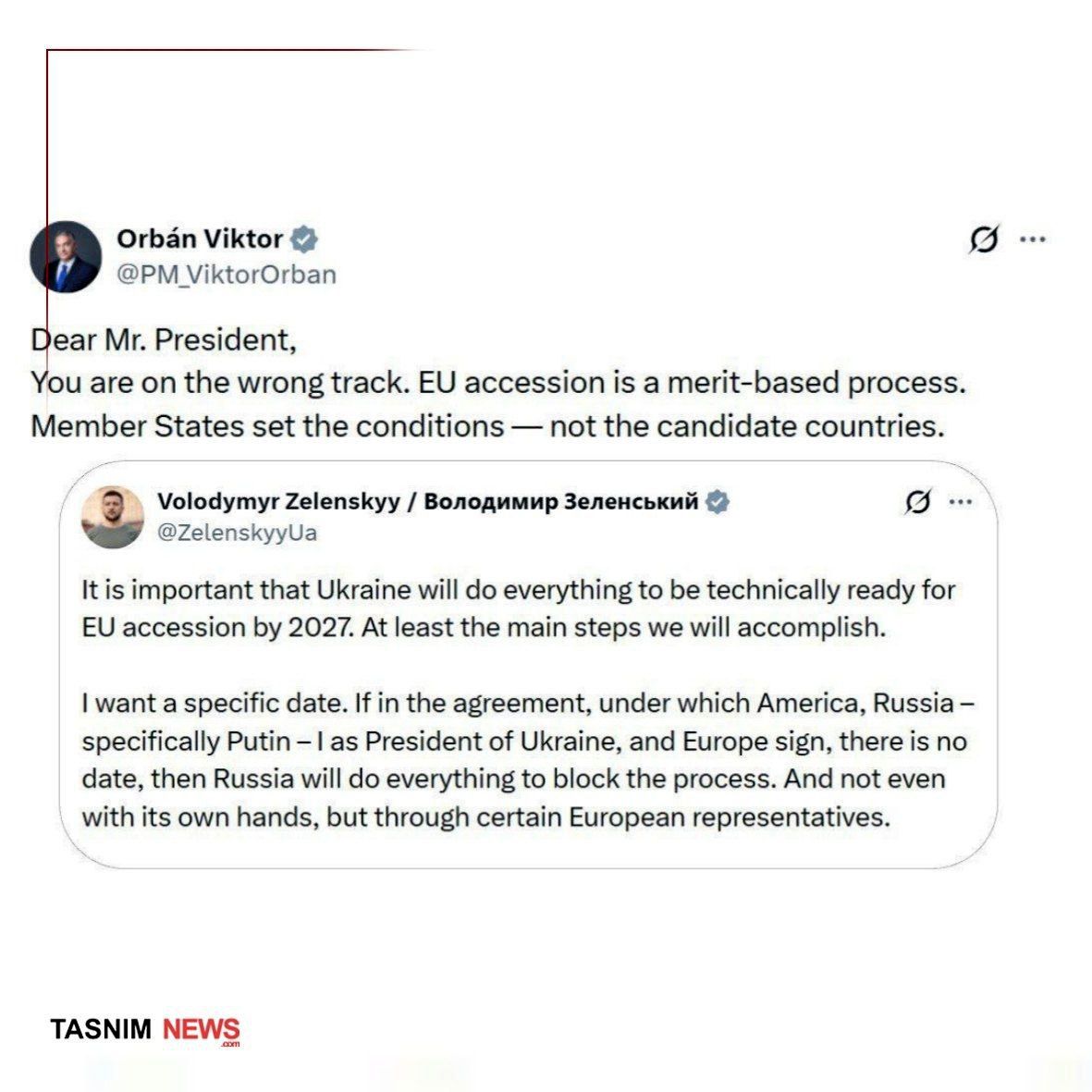 واکنش تند نخست‌وزیر مجارستان به درخواست زلنسکی  