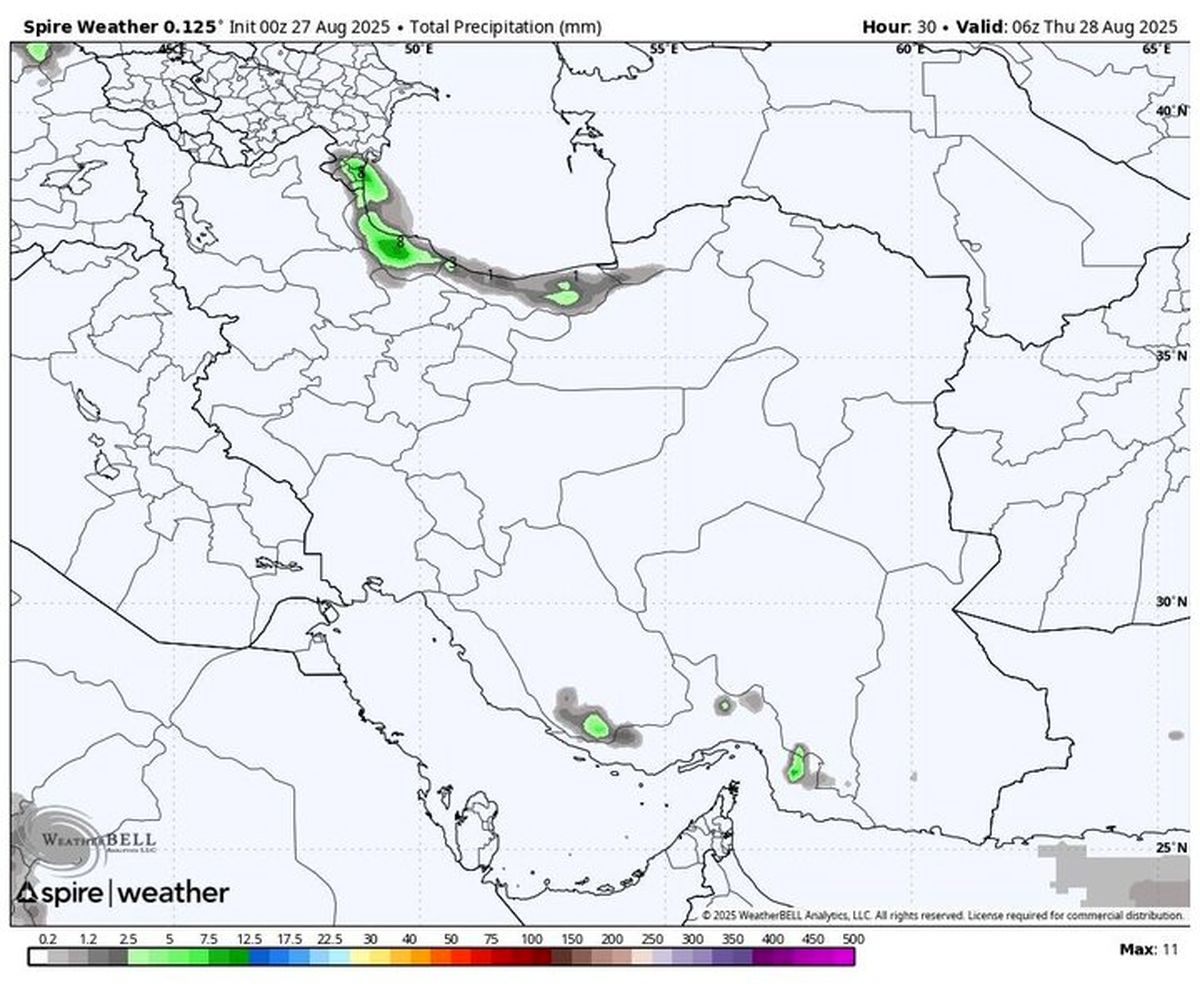 آب و هوای استان ها امروز ۶ شهریور | بارش رگباری باران در ۵ استان