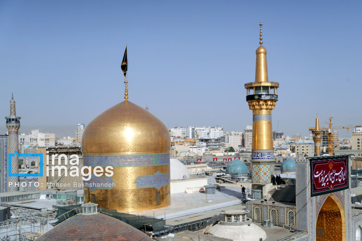 فیلمی از باران و توفان شدید در حرم امام رضا(ع)