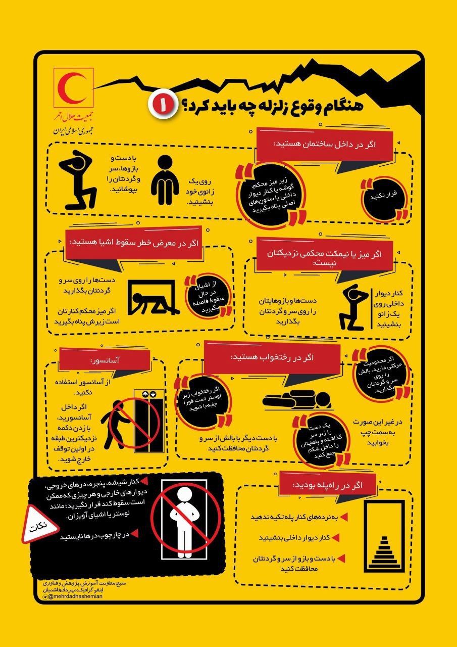 نکاتی که هنگام وقوع زلزله باید بدانیم