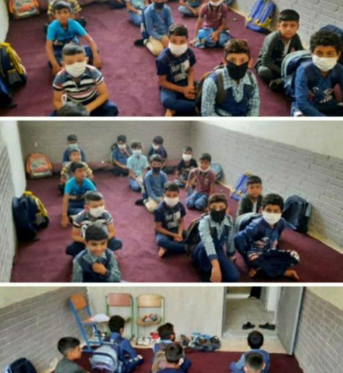 مدرسه در اهواز بدون میز و صندلی +عکس