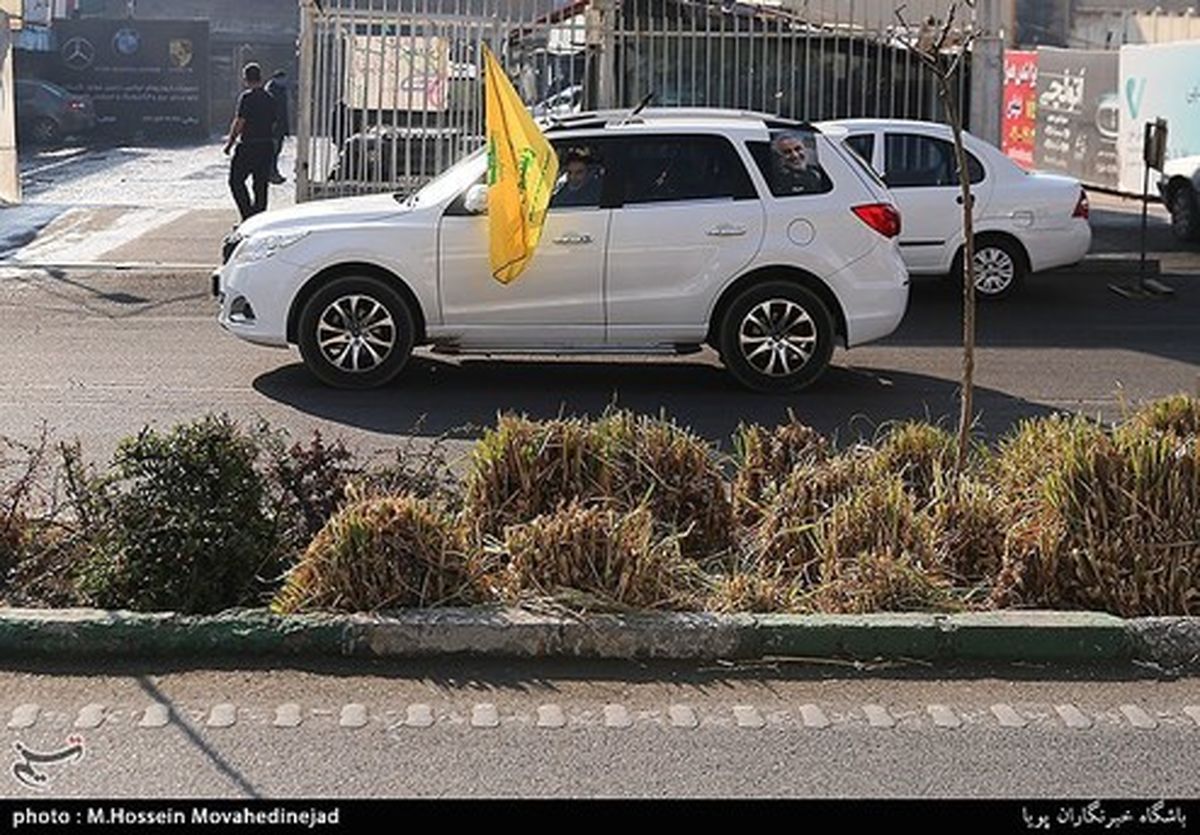 تصاویر: دسته عزاداری خودرویی در شهرک قدس تهران
