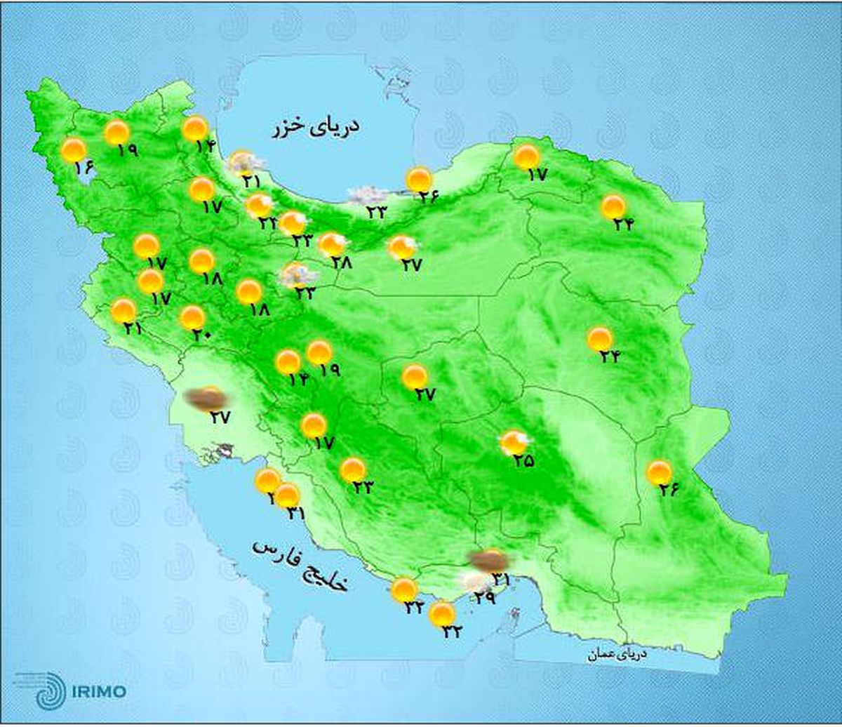 عکس: وضعیت هوای استانها در یک نگاه