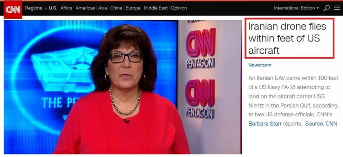 فرار F۱۸ آمریکایی از پهپاد ایرانی در خلیج فارس! +تصاویر