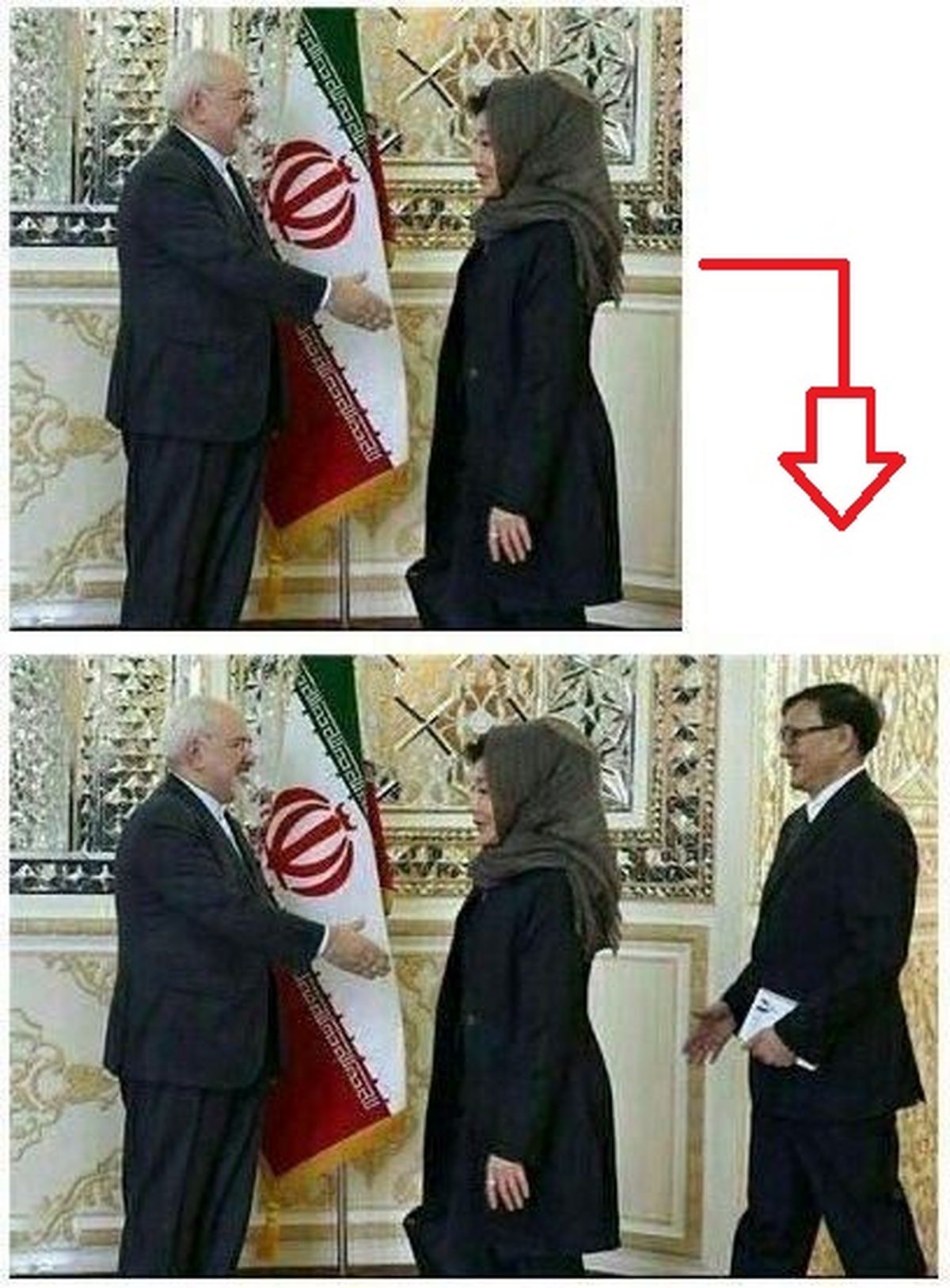 شیطنت در عکس دست دادن ظریف