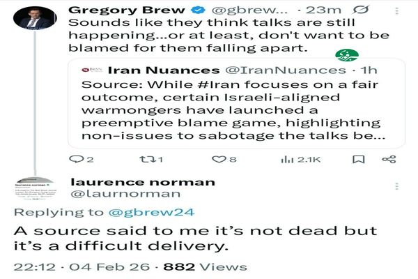 ادعای خبرنگار وال استریت ژورنال درباره مذاکرات