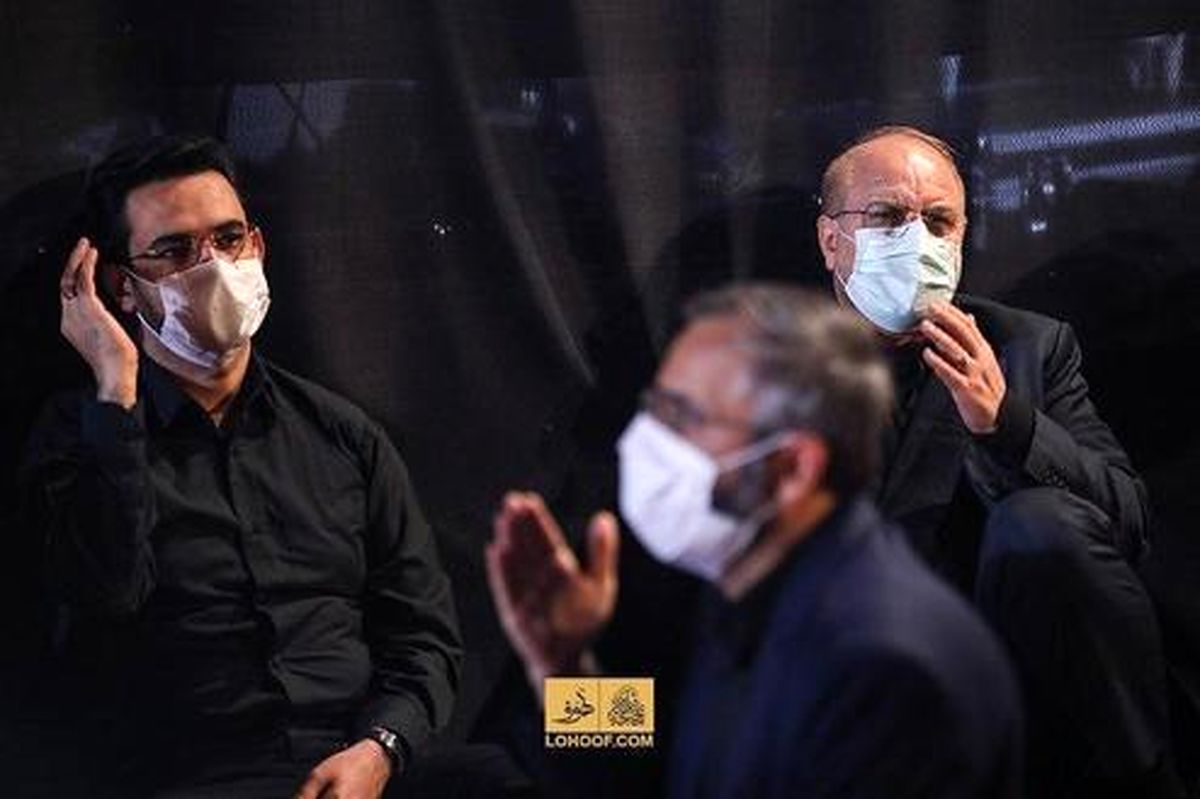 حضور قالیباف و آذری جهرمی در هیئت ریحانةالحسین +عکس