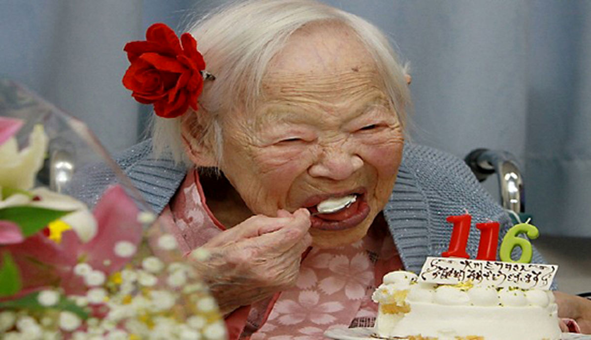 کیک تولد پیرترین زن دنیا/تصاویر