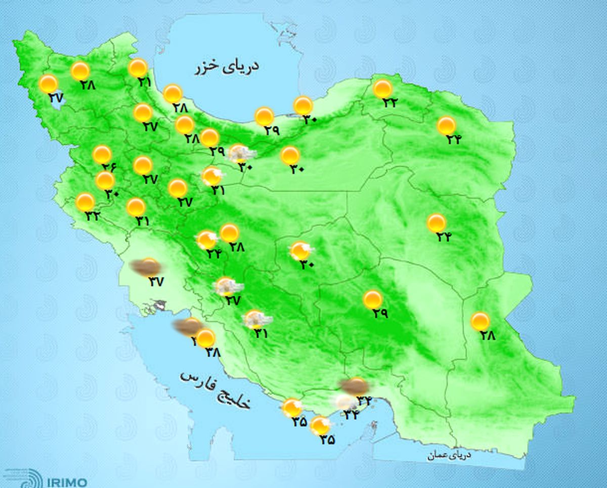 وقوع رعد و برق و وزش باد در برخی استانها +جدول